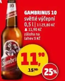 Penny Market GAMBRINUS 10 světlé výčepní nabídka