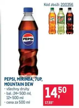 Makro Pepsi Mirinda 7UP, Mountain Dew nabídka