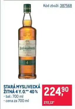 Makro STARÁ MYSLIVECKÁ ŽITNÁ 4 Y. O.** 40 % nabídka