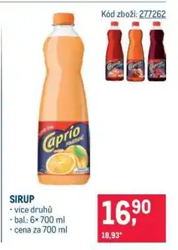 Makro Sirup nabídka