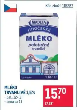 Makro Mléko trvanlivé 1,5 % nabídka