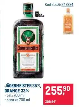 Makro JÄGERMEISTER 35%, ORANGE 33% nabídka