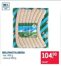 Makro Grilovací klobása nabídka