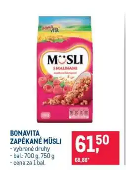 Makro Bonavita zapékané müsli nabídka