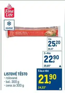 Makro Listové těsto nabídka