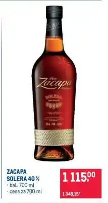 Makro ZACAPA SOLERA 40 % nabídka