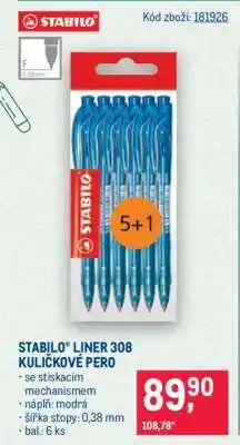 Makro STABILO liner 308 KULIČKOVÉ PERO nabídka