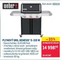 Makro PLYNOVÝ GRIL GENESIS E-315 W nabídka
