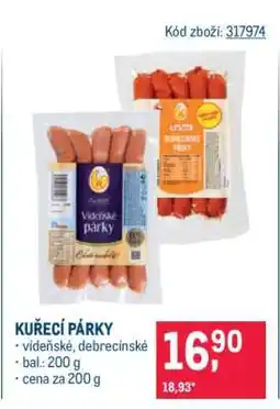 Makro Kuřecí párky nabídka