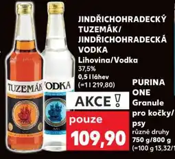 Kaufland JINDŘICHOHRADECKÝ TUZEMÁK/JINDŘICHOHRADECKÁ VODKA nabídka