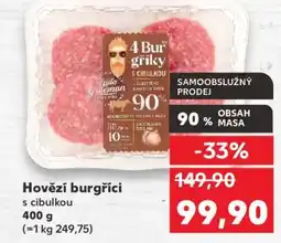 Kaufland Hovězí burgříci s cibulkou nabídka