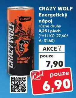 Kaufland CRAZY WOLF Energetický nápoj nabídka
