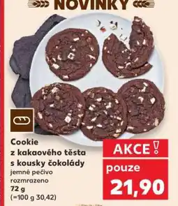Kaufland Cookie z kakaového těsta s kousky čokolády nabídka