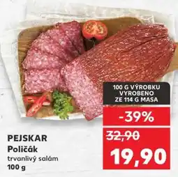 Kaufland PEJSKAR Poličák trvanlivý salám nabídka