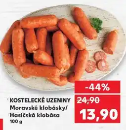 Kaufland KOSTELECKÉ UZENINY Moravské klobásky/Hasičská klobása nabídka