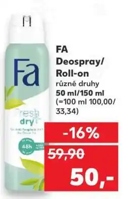Kaufland FA Deospray/ Roll-on nabídka