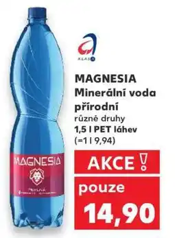 Kaufland MAGNESIA Minerální voda přírodní nabídka