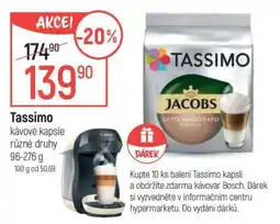Globus Tassimo kávové kapsle různé druhy nabídka