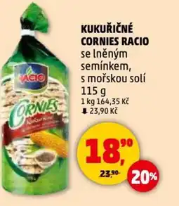 Penny Market Kukuřičné cornies racio se lněným semínkem, s mořskou solí nabídka