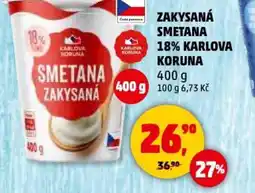 Penny Market Zakysaná smetana 18% karlova koruna nabídka