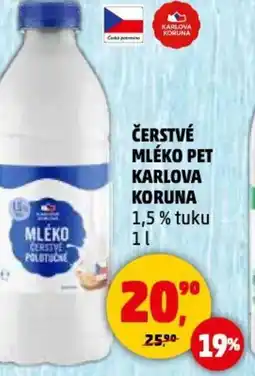 Penny Market Čerstvé mléko pet karlova koruna nabídka