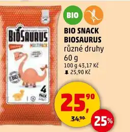 Penny Market Bio snack biosaurus nabídka