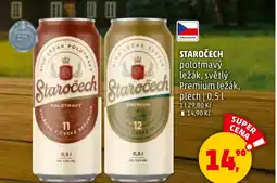 Penny Market STAROČECH polotmavý ležák, světlý Premium ležák, plech nabídka