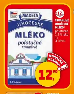 Penny Market MADETA Trvanlivé jihočeské mléko nabídka