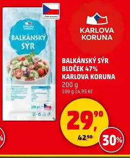 Penny Market Balkánský sýr bloček 47% Karlova koruna nabídka