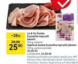 Tesco Le & Co Šunka Zvonařka nejvyšší jakosti nabídka