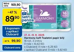 Tesco HARMONY Soft Toaletní papír bílý nabídka