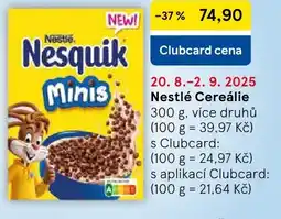 Tesco Nestlé Cereálie nabídka