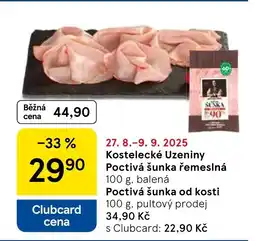 Tesco Kostelecké Uzeniny Poctivá šunka řemeslná nabídka