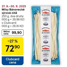 Tesco Milsy Bánovecké sýrové nitě nabídka