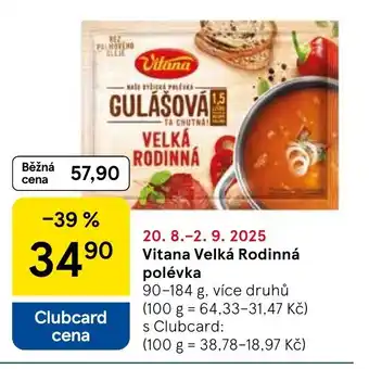 Tesco Vitana Velká Rodinná polévka nabídka
