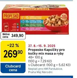 Tesco PROPESKO Kapsičky pro kočky mix masa a ryby nabídka