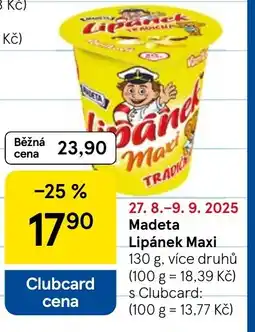 Tesco MADETA Lipánek Maxi nabídka