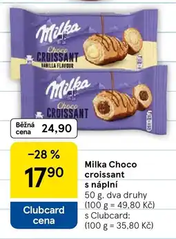 Tesco Milka Choco croissant s náplní nabídka