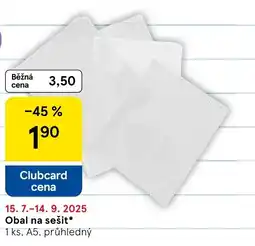 Tesco Obal na sešit nabídka