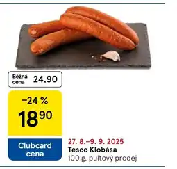 Tesco Tesco Klobása nabídka