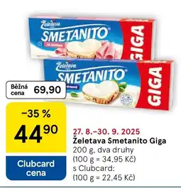 Tesco Želetava Smetanito Giga nabídka