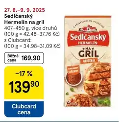 Tesco Sedlčanský Hermelín na gril nabídka