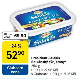 Tesco Président Salakis Balkánský sýr jemný nabídka