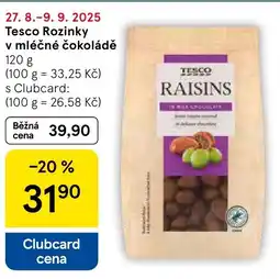 Tesco Tesco Rozinky v mléčné čokoládě nabídka