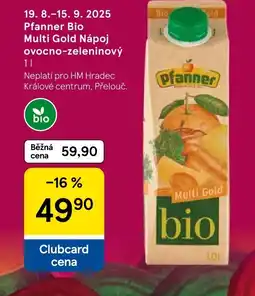 Tesco Pfanner Bio Multi Gold Nápoj ovocno-zeleninový nabídka