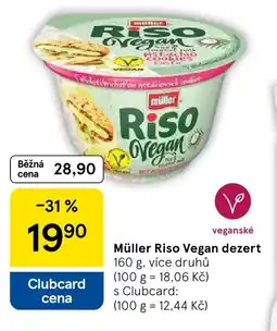 Tesco Müller Riso Vegan dezert nabídka