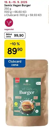 Tesco Semix Vegan Burger nabídka