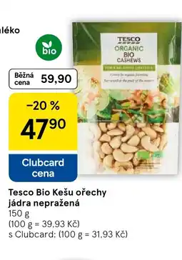 Tesco Tesco Bio Kešu ořechy jádra nepražená nabídka