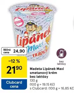 Tesco MADETA Lipánek Maxi smetanový krém bez laktózy nabídka