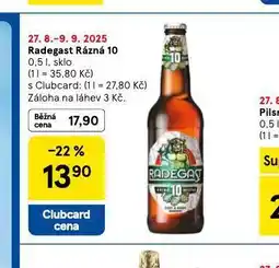 Tesco Pivo radegast rázná 10 nabídka